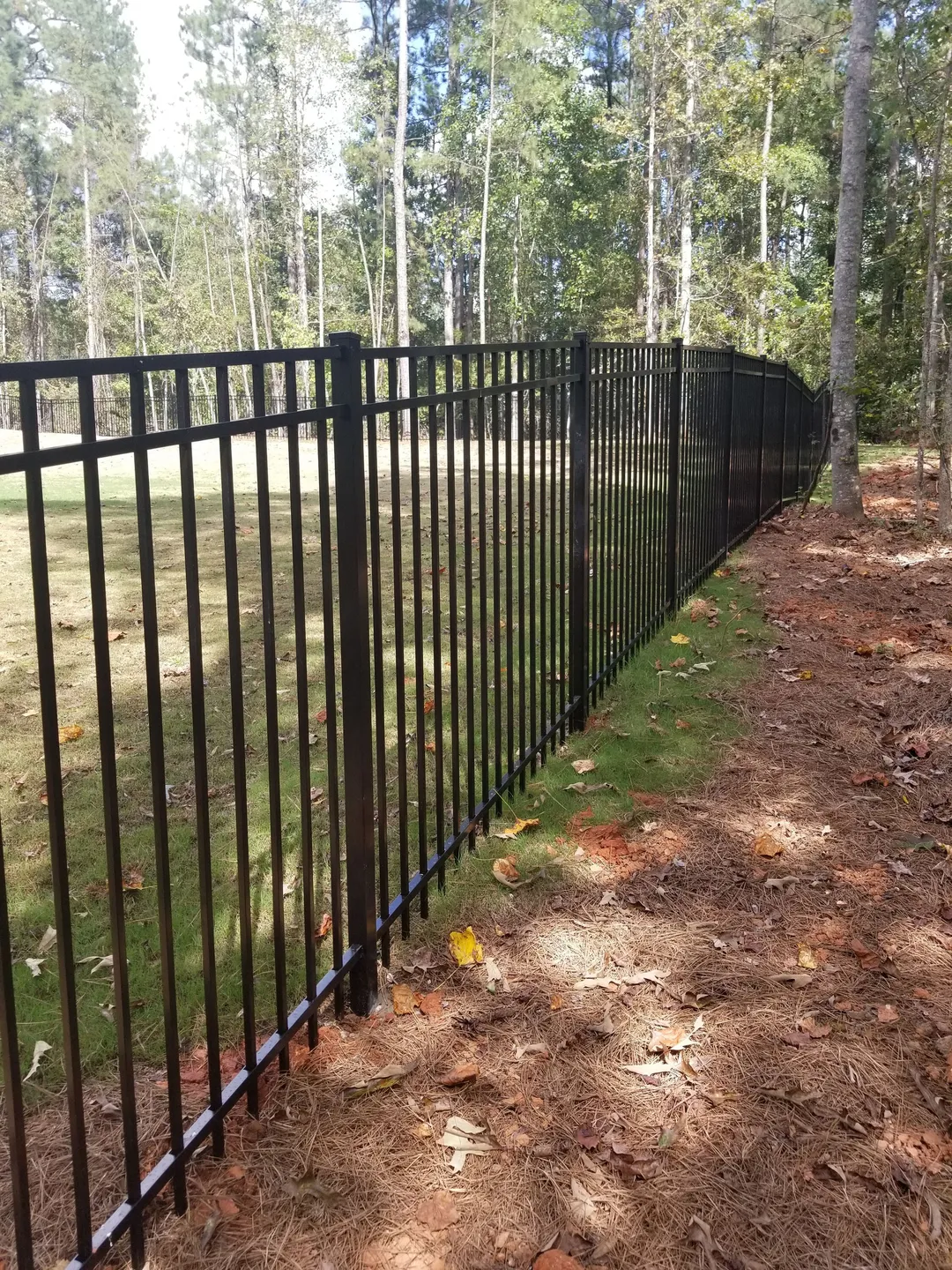 Fortress Building Products 4-ft H x 5-ft W Gloss Black Aluminum Spaced Picket Flat-top Erosion Arched Walk Gate Fence Gate, photo 2 of 6