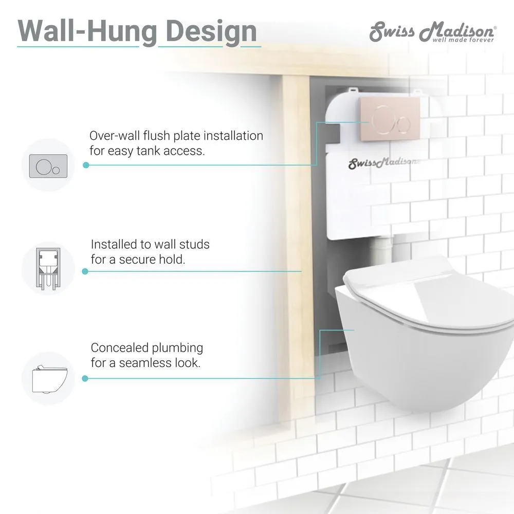 Concealed In-Wall Toilet Carrier System 2 in. x 4 in. for Wall-Hung 1.28 GPF Dual Flush Toilet Tank Only in Black, photo 5 of 6