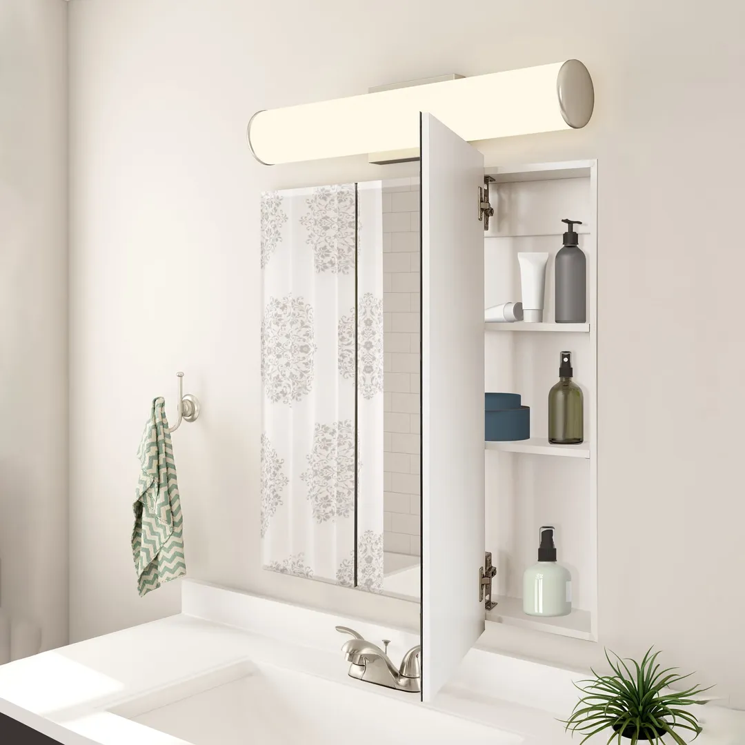 Design House Cyprus 25.1-in x 24.5-in Surface/Recessed Mount Clear Mirrored Medicine Cabinet, photo 9 of 19