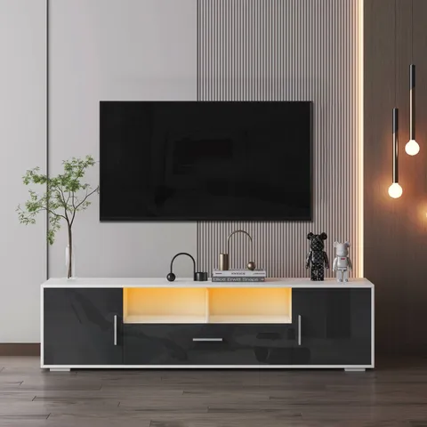 Modern/Contemporary Black Tv Cabinet (Accommodates TVs up to 55-in)