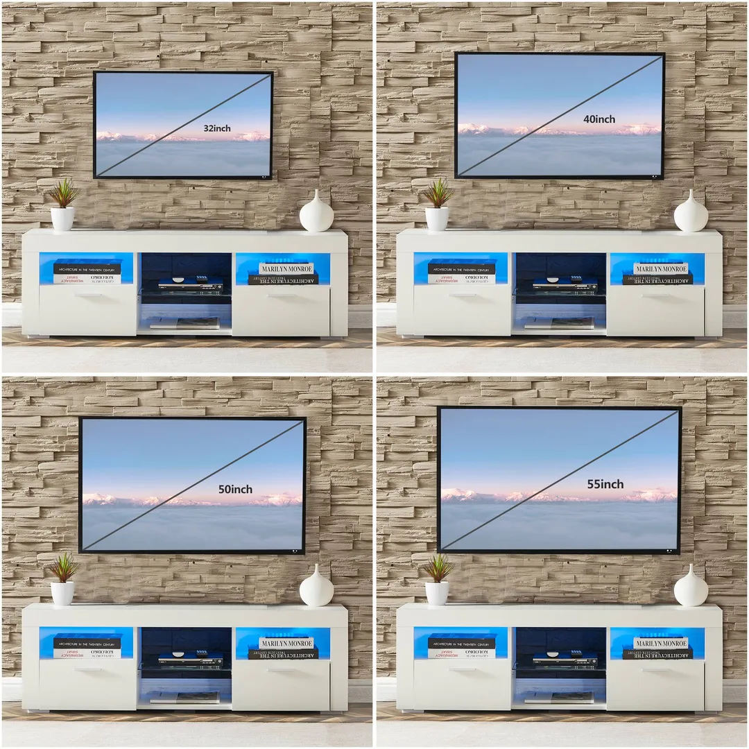 Yiekholo Modern/Contemporary White Tv Cabinet (Accommodates TVs up to 55-in), photo 3 of 9