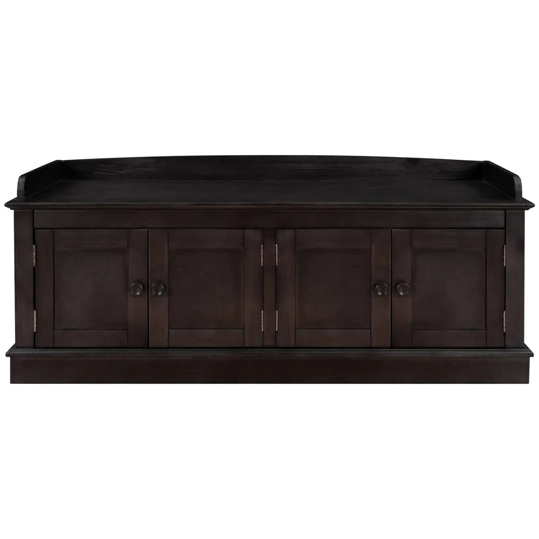 Yiekholo Casual Espresso Accent Bench with Storage Bench 42.7-in x 16-in x 17.4-in, photo 4 of 10