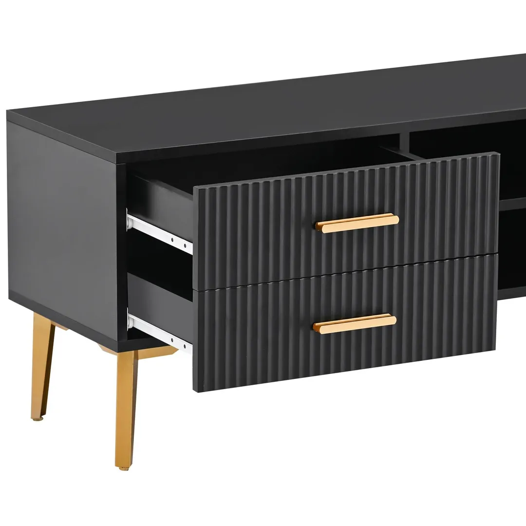 Yiekholo Modern/Contemporary Walnut Tv Cabinet (Accommodates TVs up to 65-in), photo 9 of 10