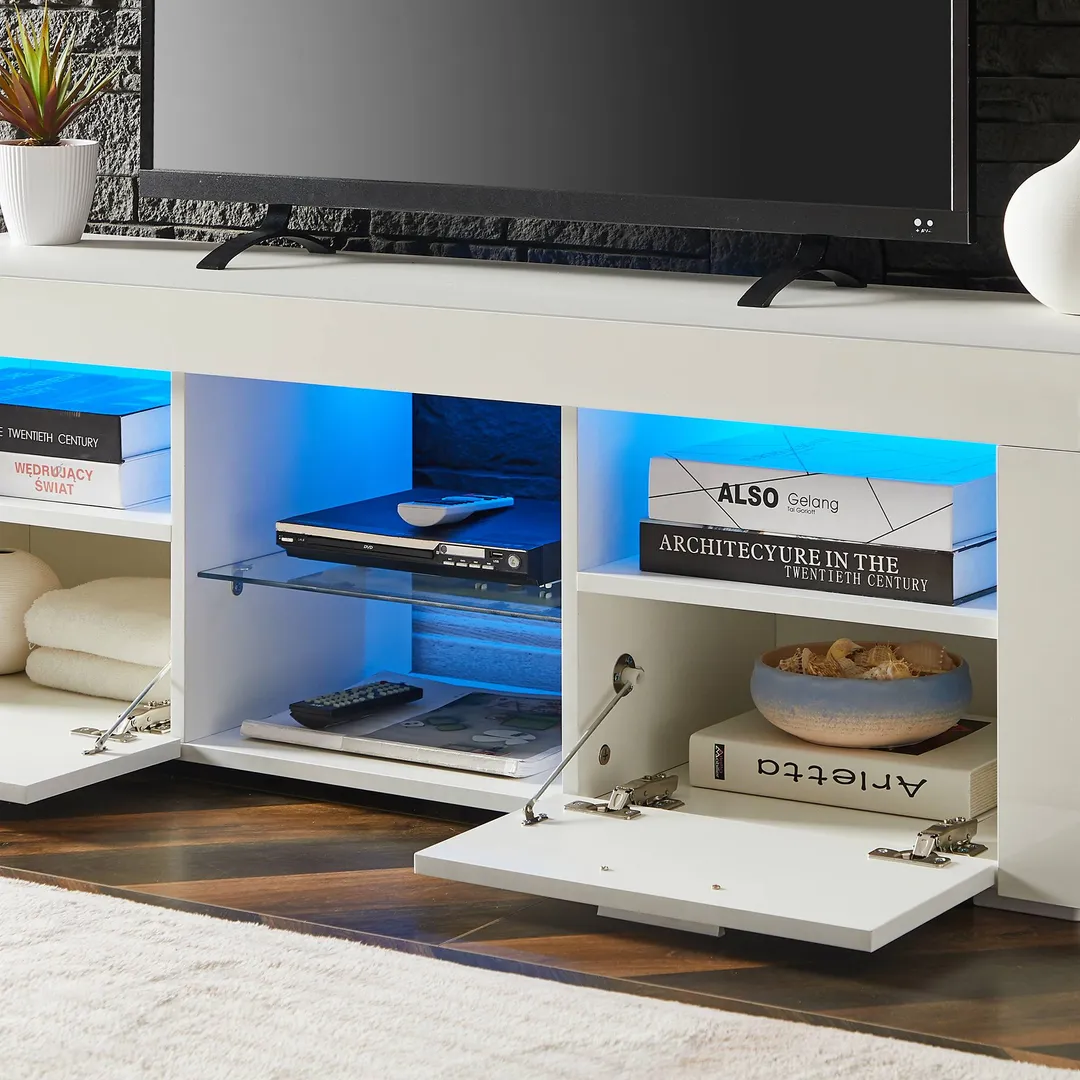 Yiekholo Modern/Contemporary White Tv Cabinet (Accommodates TVs up to 55-in), photo 9 of 9