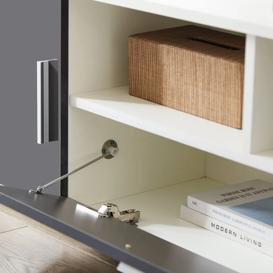 Yiekholo Modern/Contemporary Black Tv Cabinet (Accommodates TVs up to 55-in), photo 9 of 9