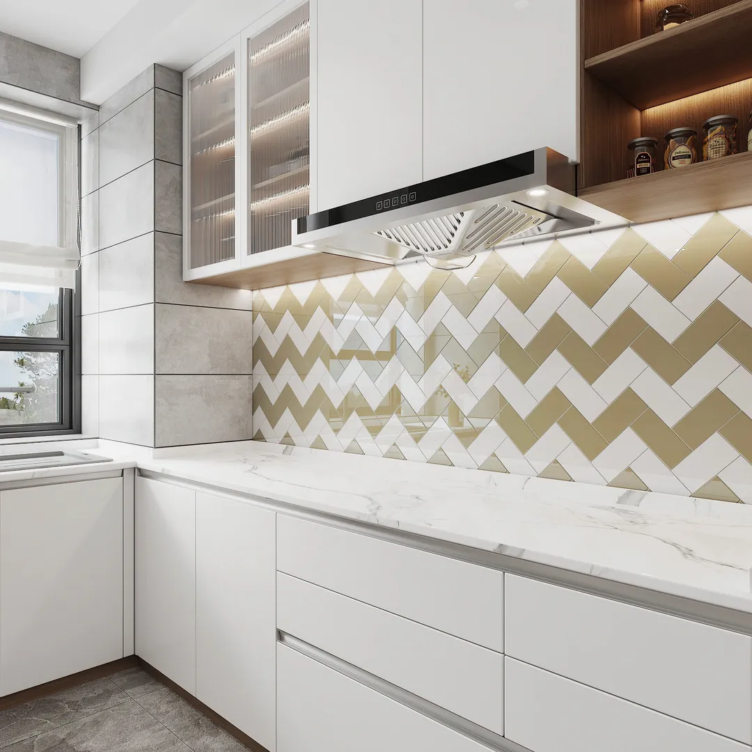 Giorbello Classic Premium Light Taupe 3-in x 6-in Glossy Glass Subway Wall Tile (5-sq. ft/ Carton), photo 4 of 7