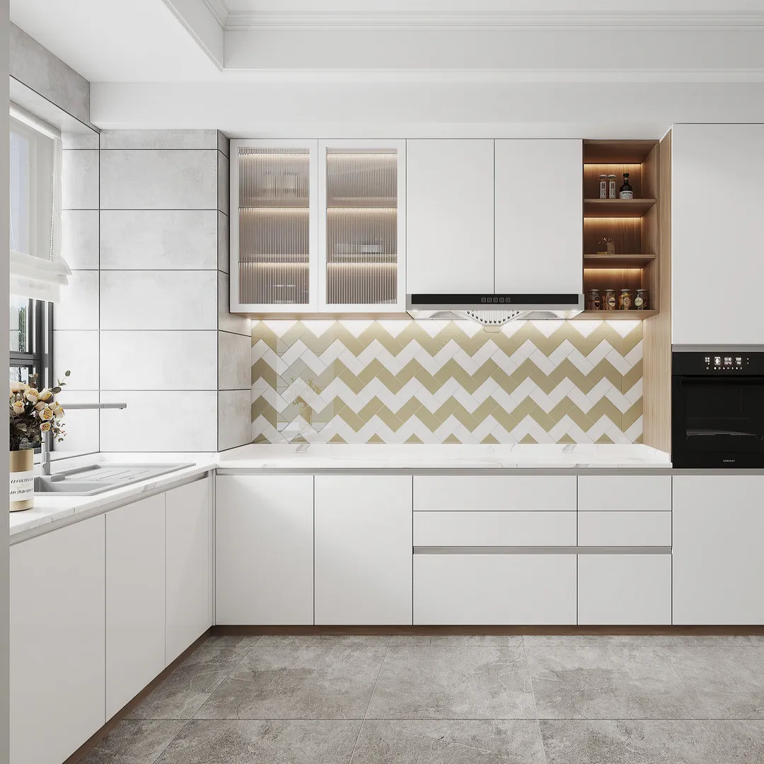 Giorbello Classic Premium Light Taupe 3-in x 6-in Glossy Glass Subway Wall Tile (5-sq. ft/ Carton), photo 5 of 7