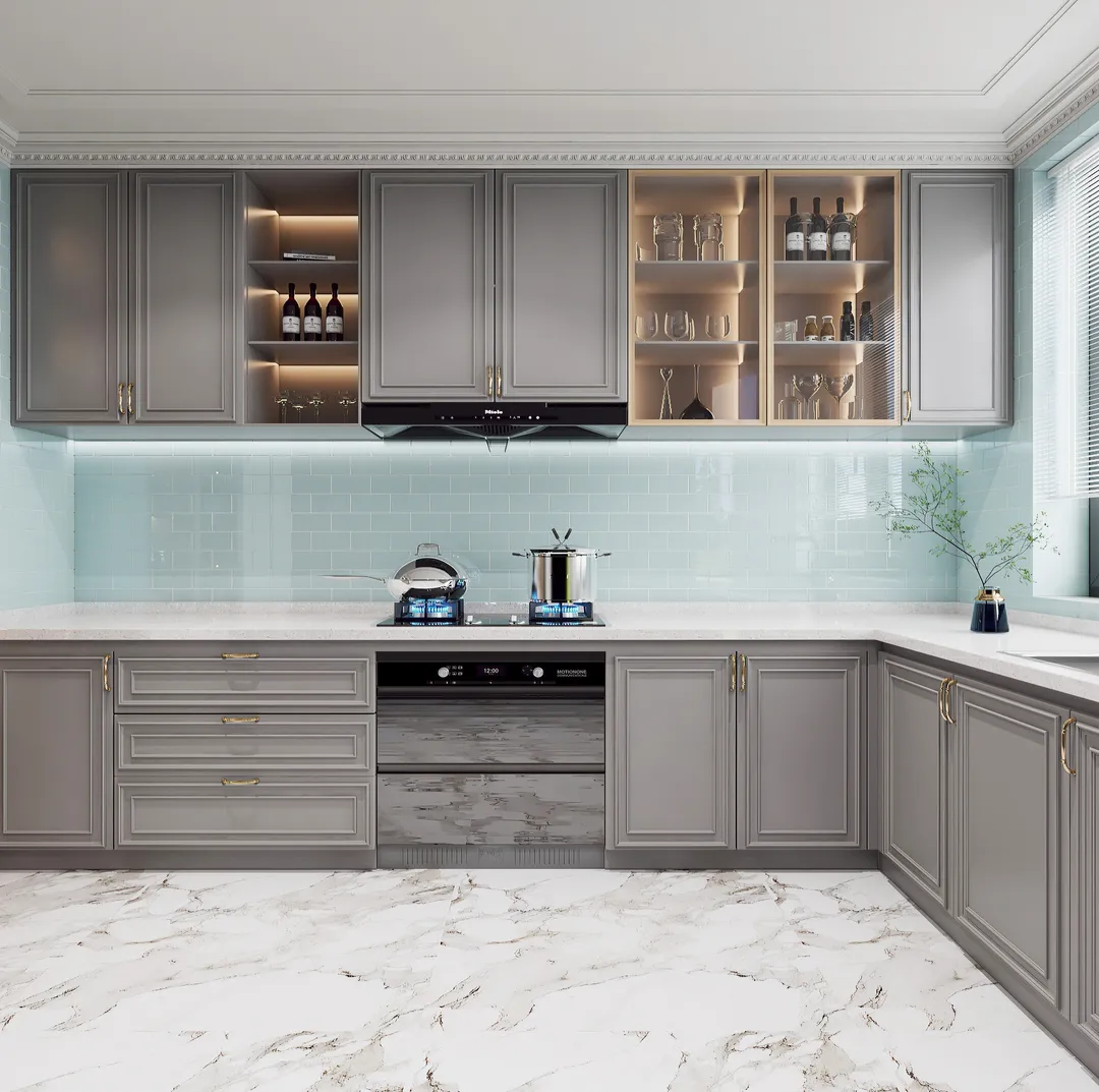 Giorbello (Sample) 3x6 Glass Subway Tiles Baby Blue 3-in x 6-in Glossy Glass Brick Subway Wall Tile, photo 4 of 8
