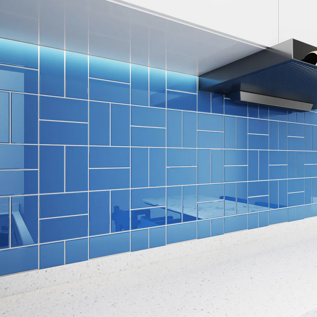 Giorbello (Sample) 3x6 Glass Subway Tiles Cobalt Blue 3-in x 6-in Glossy Glass Brick Subway Floor and Wall Tile, photo 2 of 6