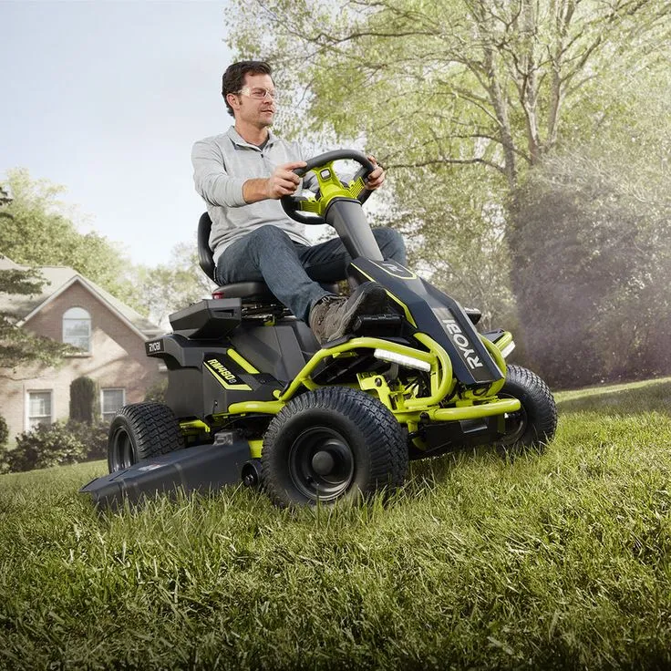 RYOBI 38 in. 75 Ah Battery Electric Rear Engine Riding Lawn Mower and Bagging Kit, photo 4 of 6