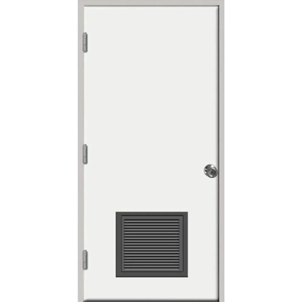 Steves & Sons 30 in. x 80 in. Premium Vented Flush White Primed Left-Hand Outswing Steel Prehung Front Door with 4 in. Wall, photo 11 of 16