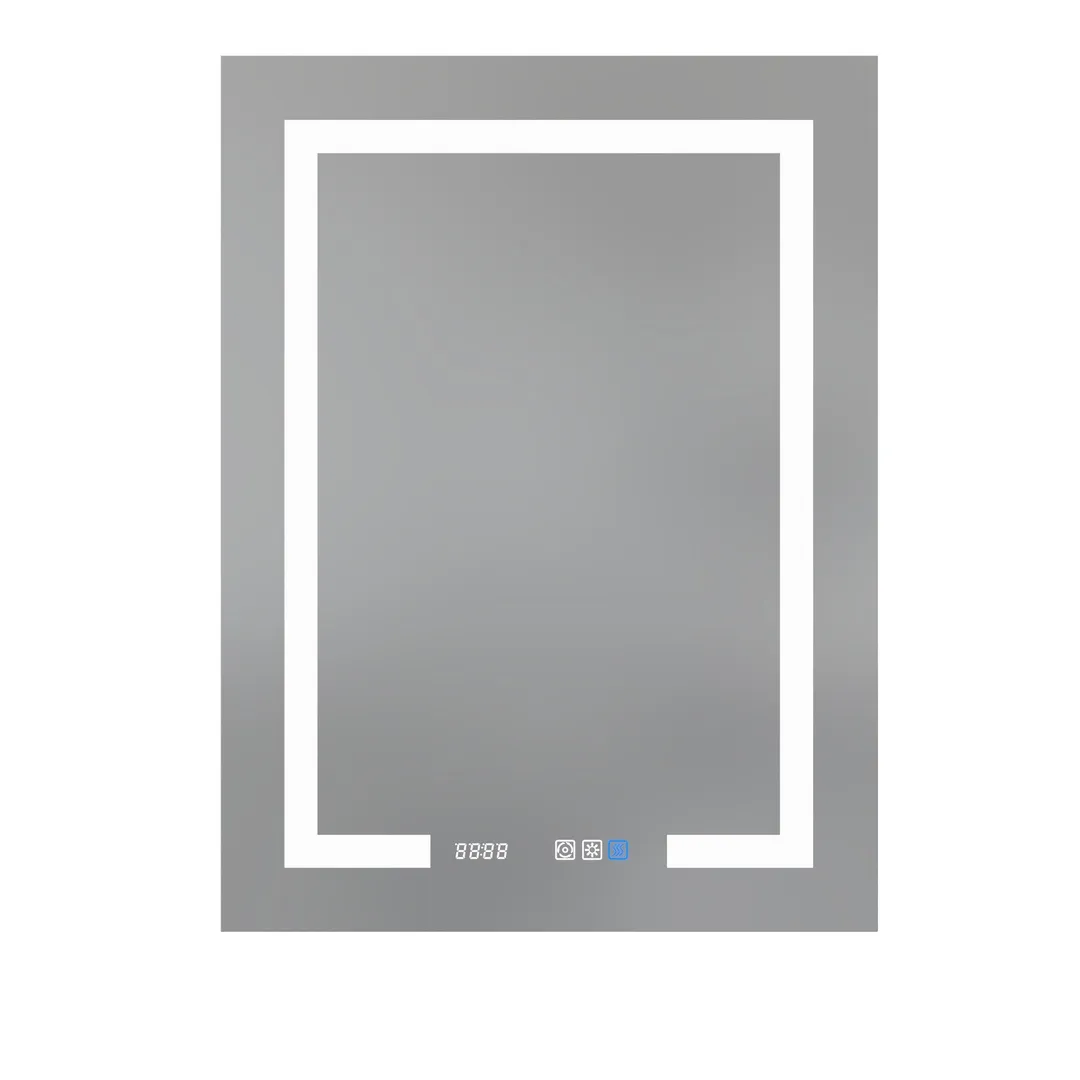 ExBrite 24-in x 32-in Lighted LED Fog Free Surface/Recessed Mount Silver Mirrored Soft Close Medicine Cabinet with Outlet, photo 11 of 14