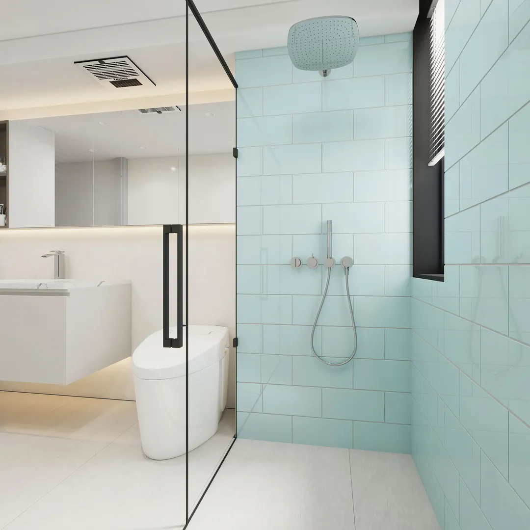 Giorbello Classic Premium Baby Blue 6-in x 12-in Glossy Glass Subway Wall Tile (5-sq. ft/ Carton), photo 4 of 7