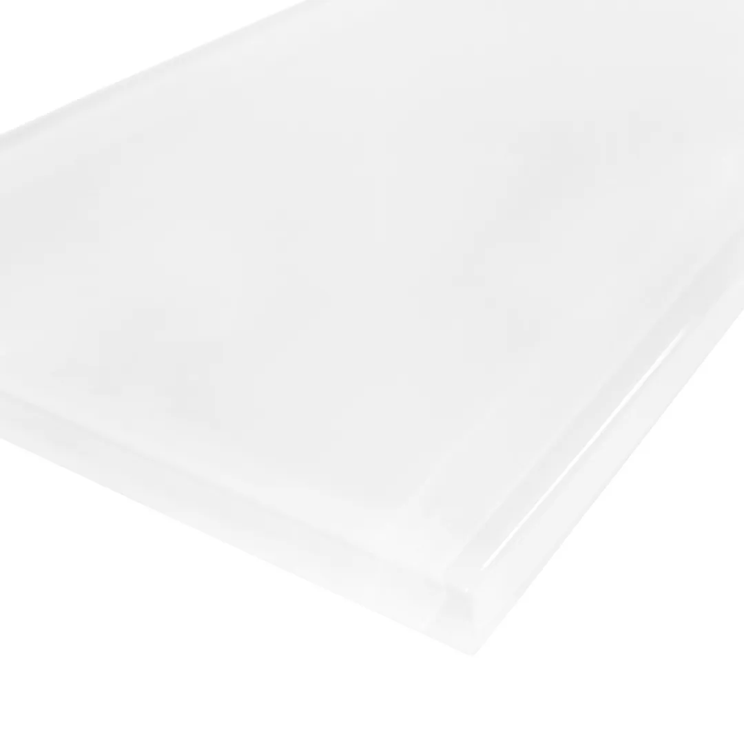 Giorbello (Sample) 4x12 Glass Subway Tiles Bright White 4-in x 12-in Glossy Glass Brick Subway Wall Tile, photo 3 of 5