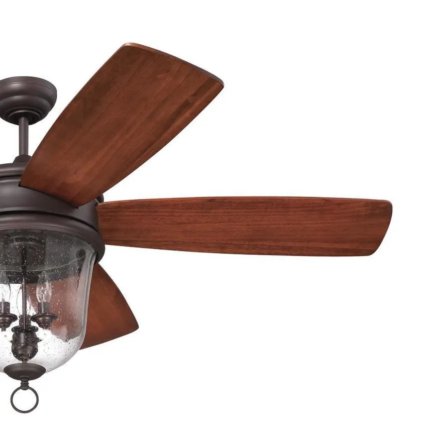 Craftmade Fredericksburg 60-in Oiled Bronze Gilded Incandescent Indoor/Outdoor Ceiling Fan with Remote (5-Blade), photo 2 of 3