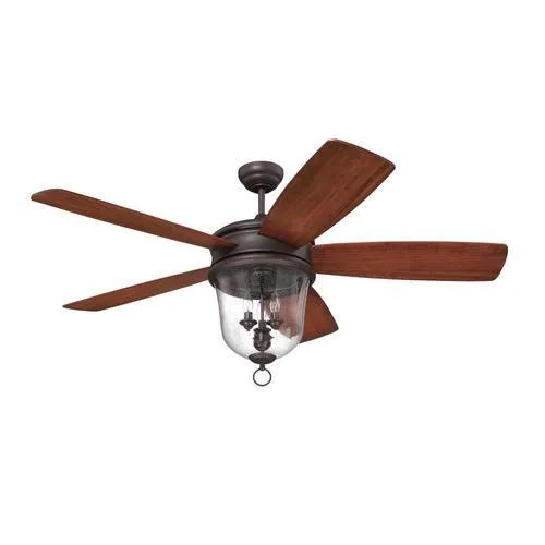 Craftmade Fredericksburg 60-in Oiled Bronze Gilded Incandescent Indoor/Outdoor Ceiling Fan with Remote (5-Blade), photo 3 of 3