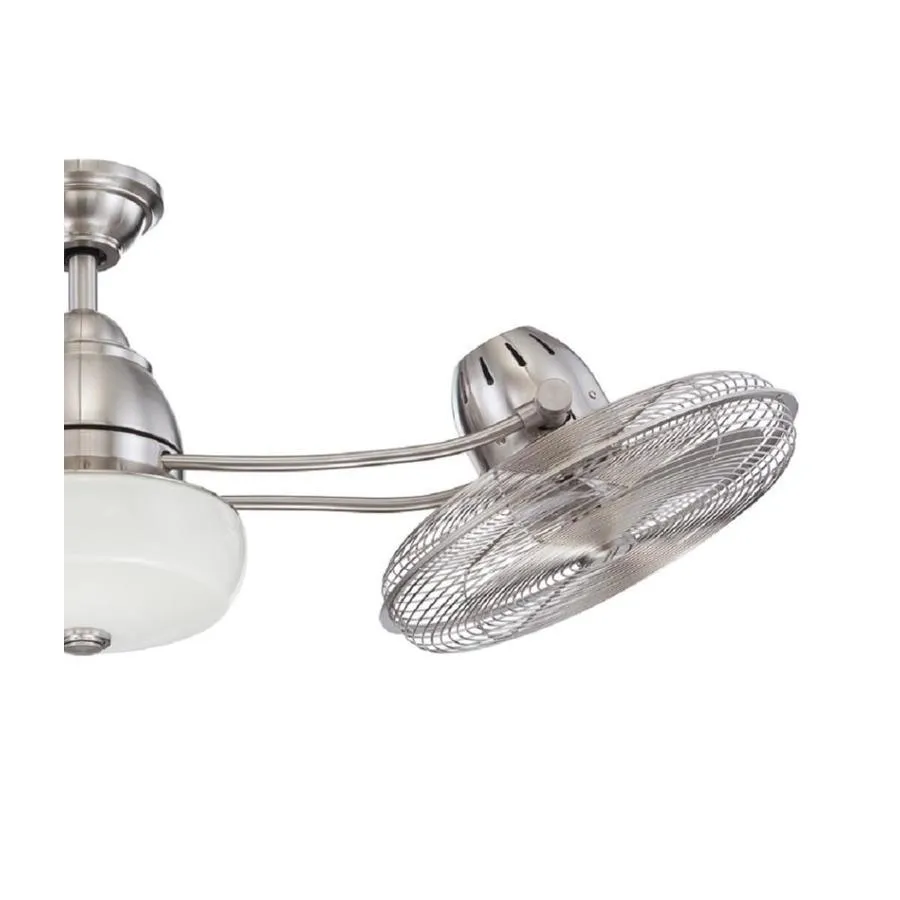 Craftmade Bellows II 48-in Brushed Nickel LED Indoor/Outdoor Ceiling Fan with Remote (6-Blade), photo 2 of 3