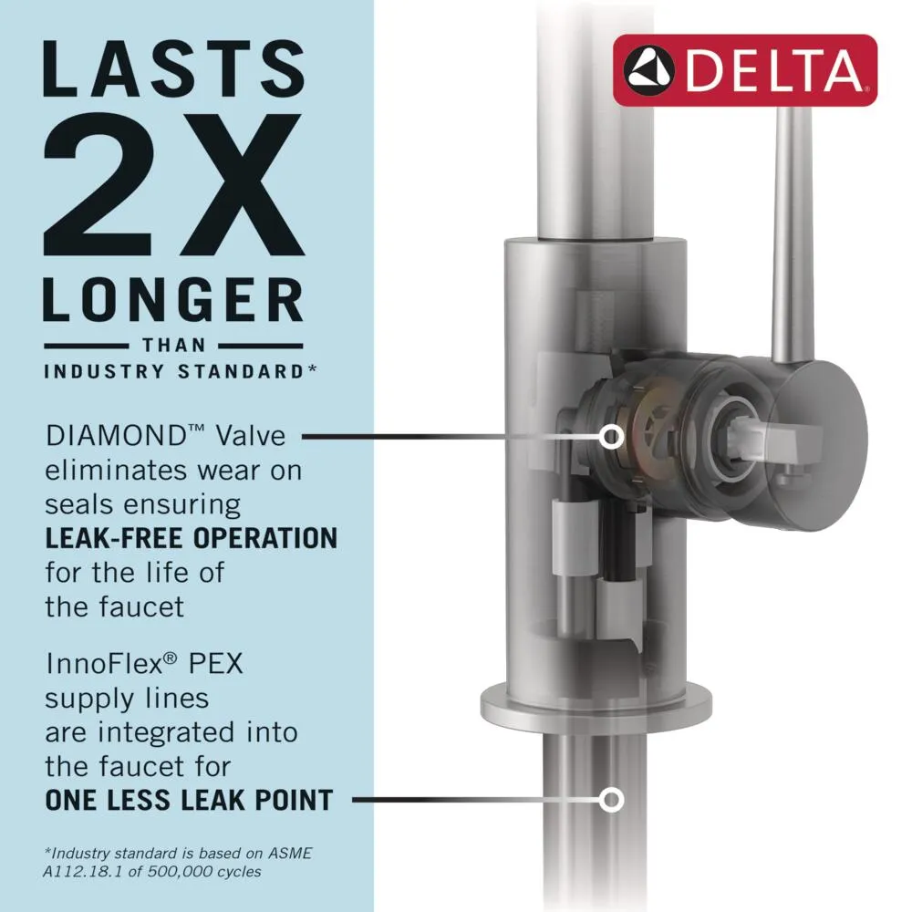 Delta Ashton Touch2O Stainless 1-Handle Deck-Mount Pull-Down Touch Kitchen Faucet with Deck Plate, photo 3 of 8