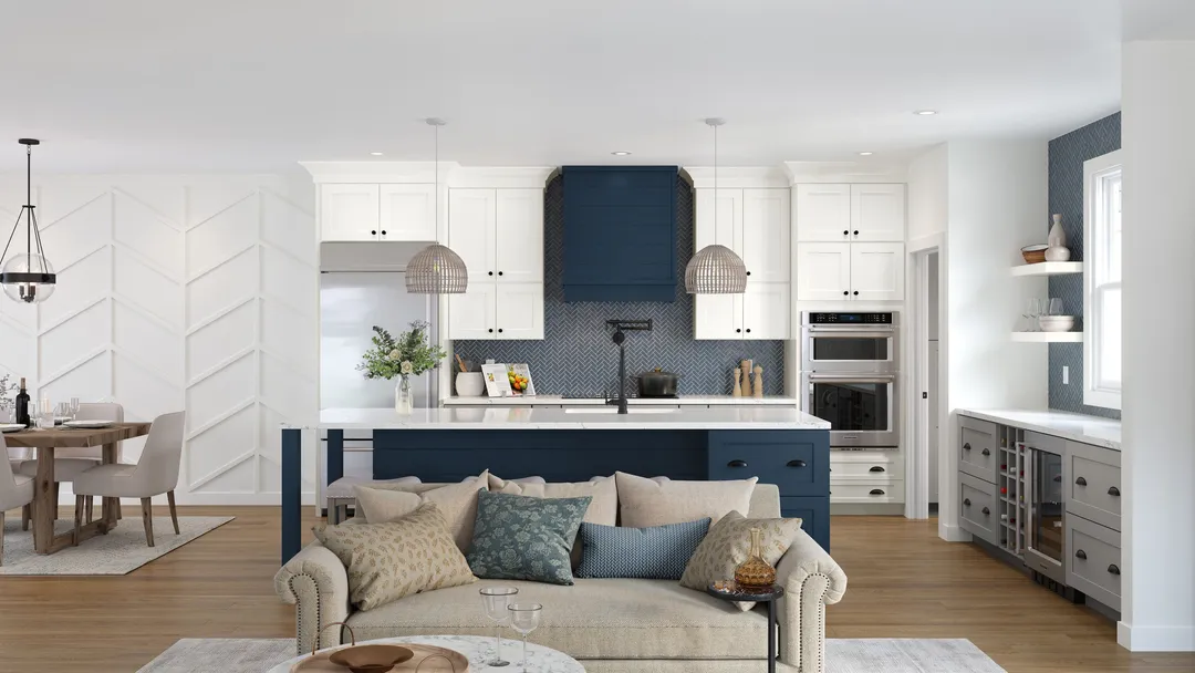 allen + roth Port 36-in W x 34.5-in H x 24-in D Navy Lazy Susan Corner Base Fully Assembled Cabinet (Flat Panel Shaker Style), photo 8 of 18