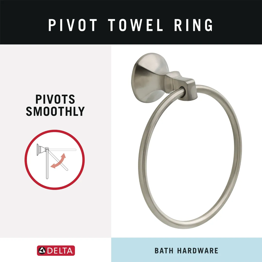 Delta Ashlyn Brilliance Stainless Steel Wall Mount Towel Ring, photo 2 of 7