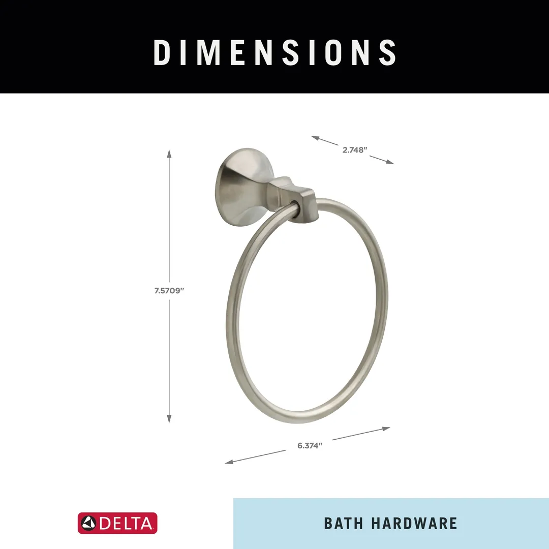 Delta Ashlyn Brilliance Stainless Steel Wall Mount Towel Ring, photo 5 of 7
