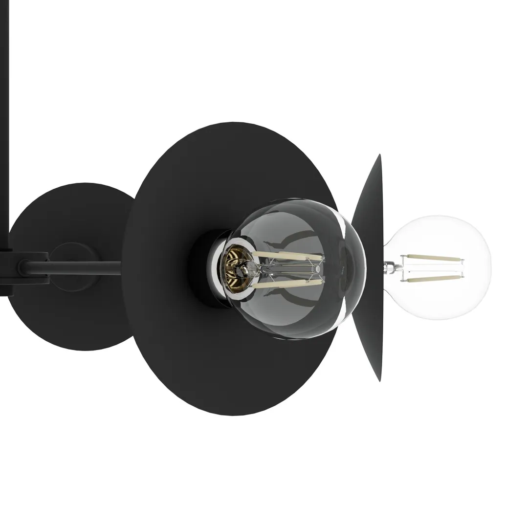 Hunter Fernando 8-Light Matte Black Modern/ContemporaryBare Bulb Chandelier, photo 5 of 9
