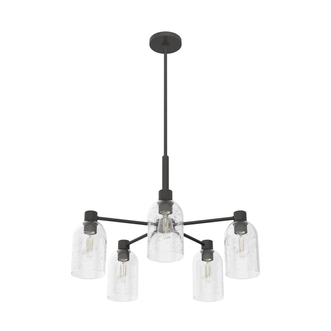 Hunter Lochemeade 5-Light Matte Gray Transitional Led Chandelier, photo 2 of 12