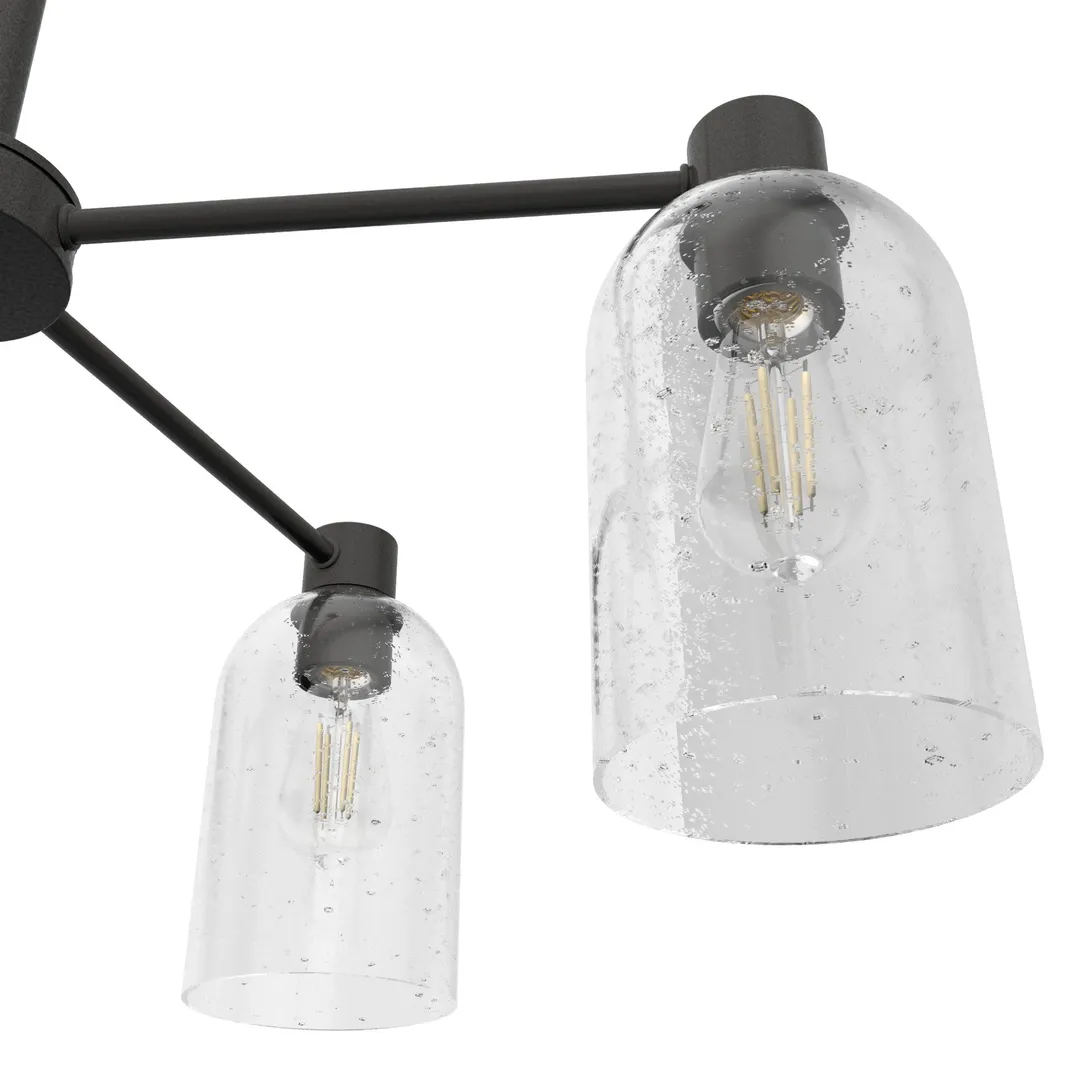 Hunter Lochemeade 5-Light Matte Gray Transitional Led Chandelier, photo 7 of 12