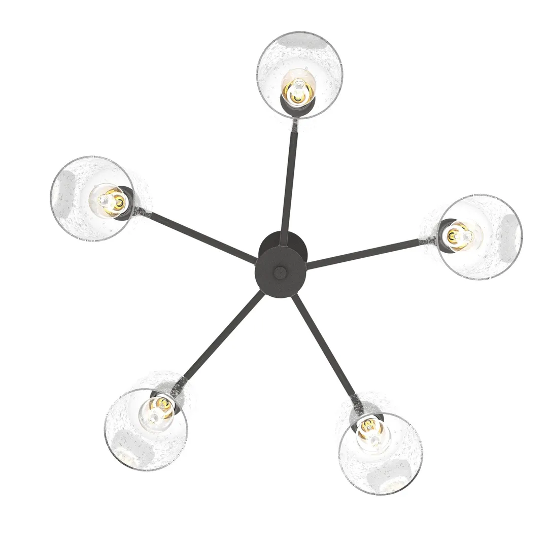 Hunter Lochemeade 5-Light Matte Gray Transitional Led Chandelier, photo 10 of 12