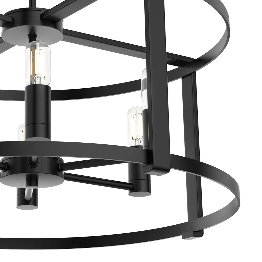 Hunter Astwood 6-Light Matte Black Transitional Led Chandelier, photo 8 of 12