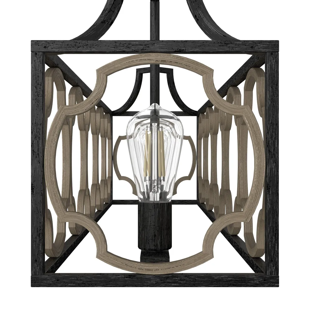Hunter Stone Creek 5-Light Matte Black Transitional Led Bare Bulb Chandelier, photo 8 of 10