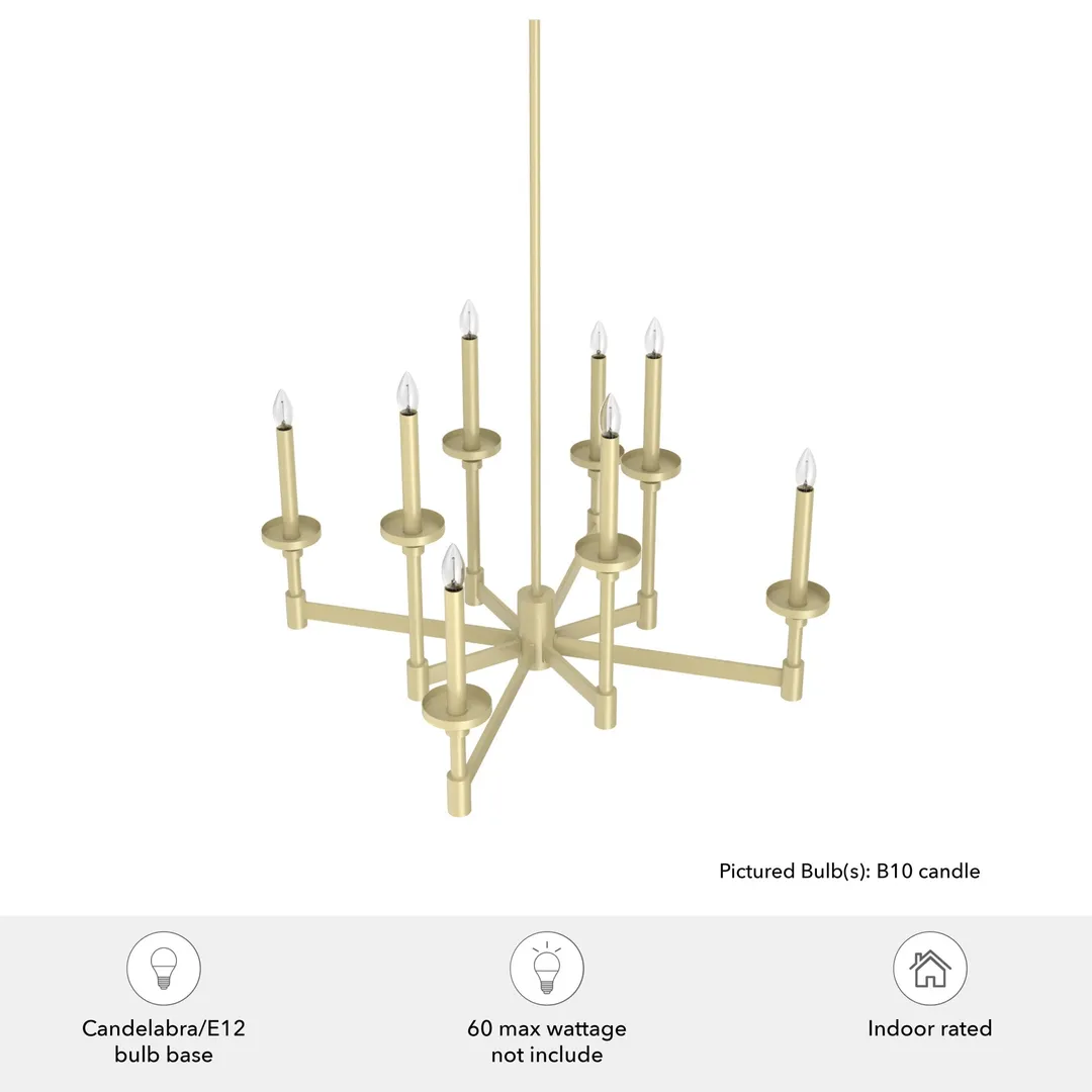 Hunter Briargrove 8-Light Matte Vintage Led Chandelier, photo 5 of 11