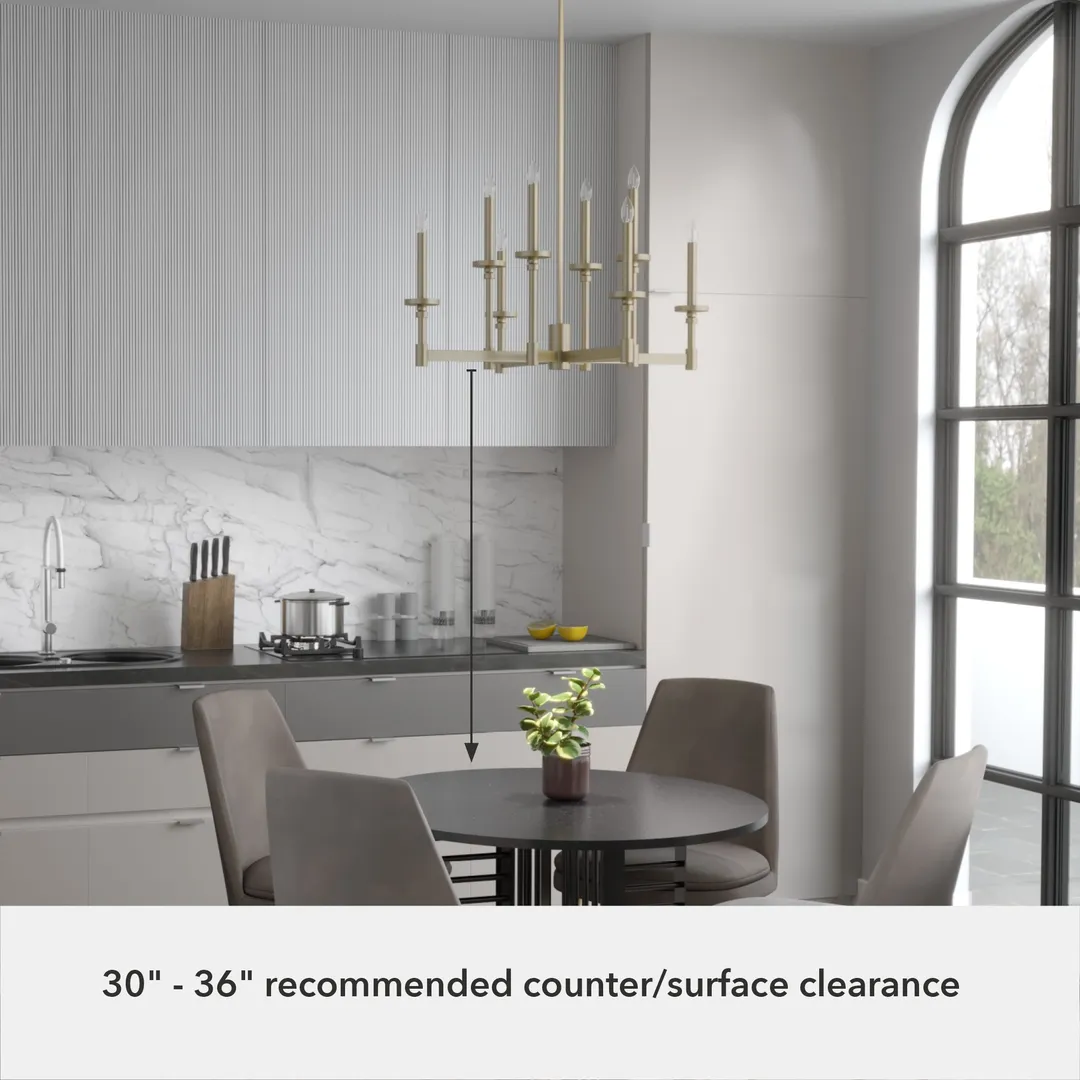 Hunter Briargrove 8-Light Matte Vintage Led Chandelier, photo 6 of 11