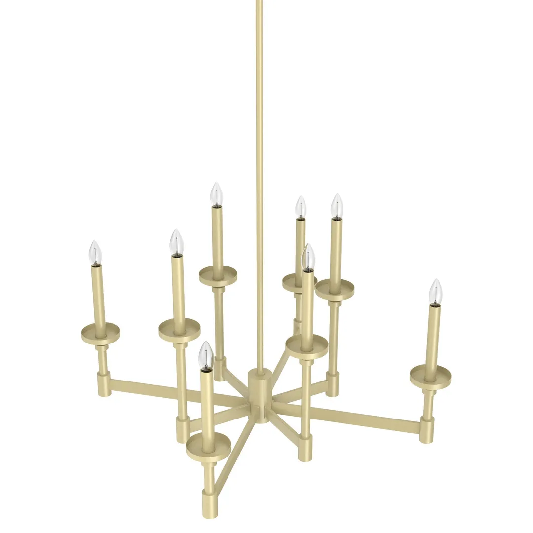 Hunter Briargrove 8-Light Matte Vintage Led Chandelier, photo 8 of 11