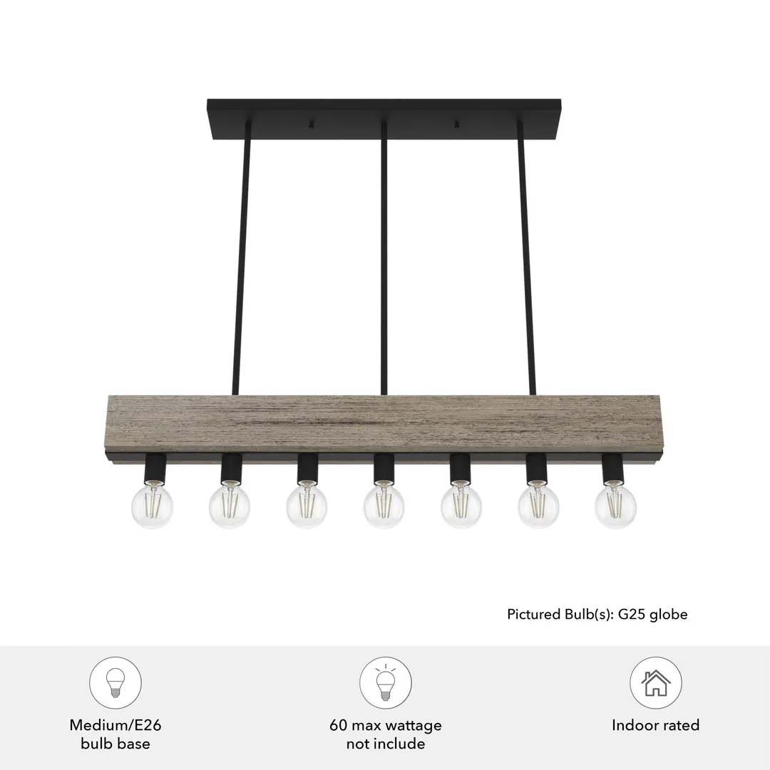 Hunter Donelson 7-Light Matte Brown Transitional Led Chandelier, photo 5 of 9