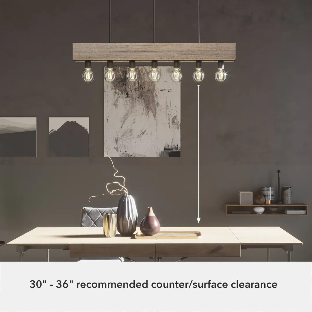 Hunter Donelson 7-Light Matte Brown Transitional Led Chandelier, photo 6 of 9