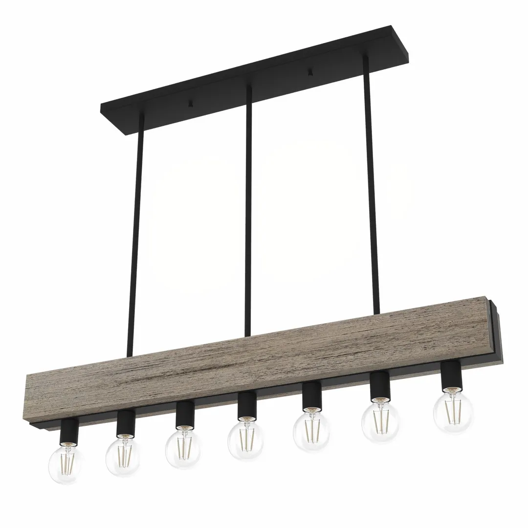 Hunter Donelson 7-Light Matte Brown Transitional Led Chandelier, photo 9 of 9