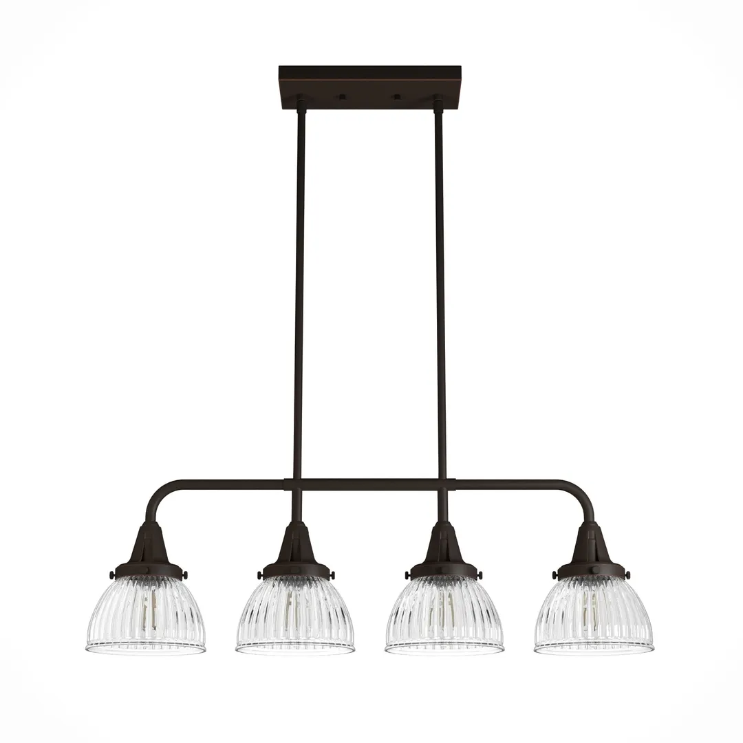 Hunter Cypress Grove 4-Light Matte Copper Transitional Led Crystal Chandelier, photo 2 of 12