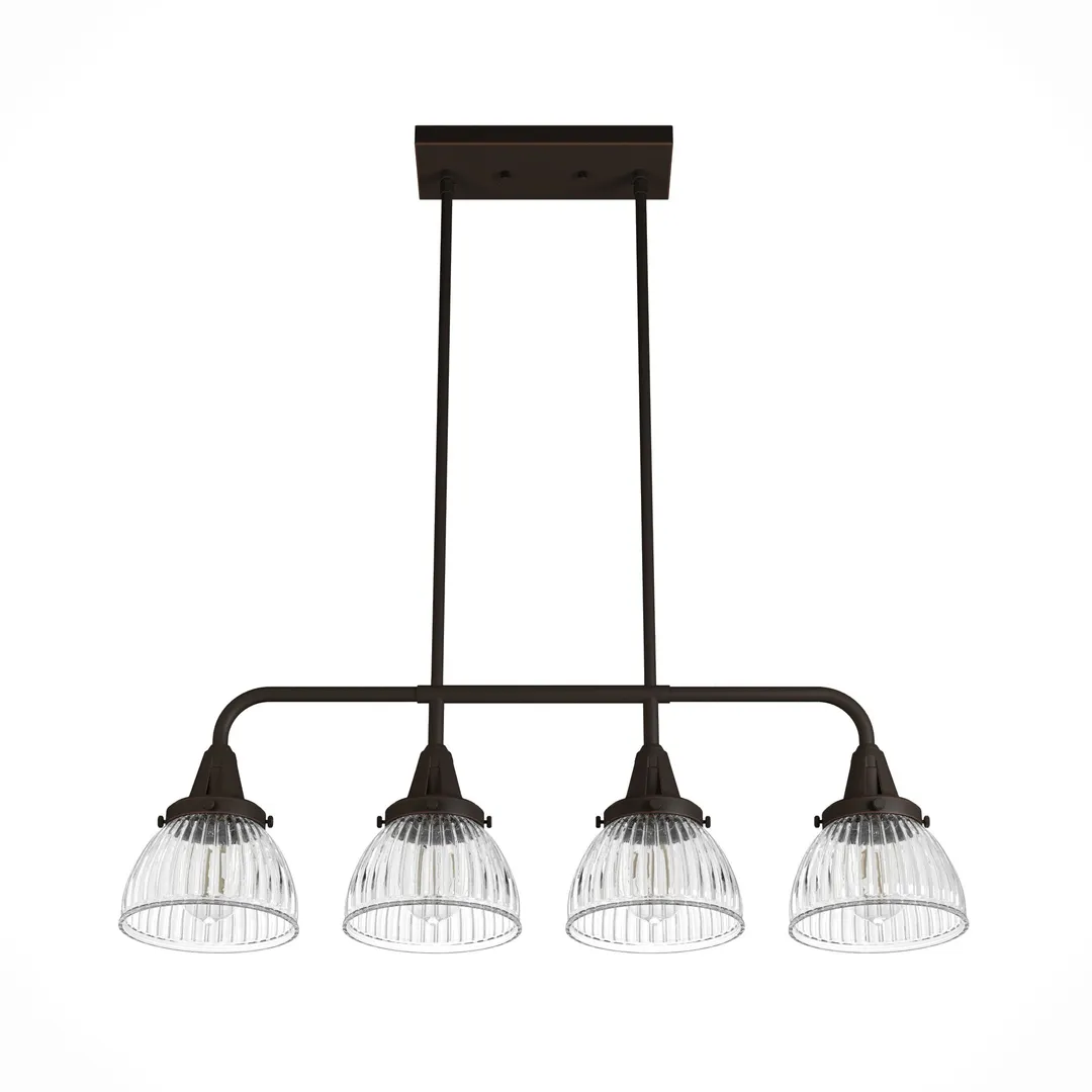 Hunter Cypress Grove 4-Light Matte Copper Transitional Led Crystal Chandelier, photo 9 of 12
