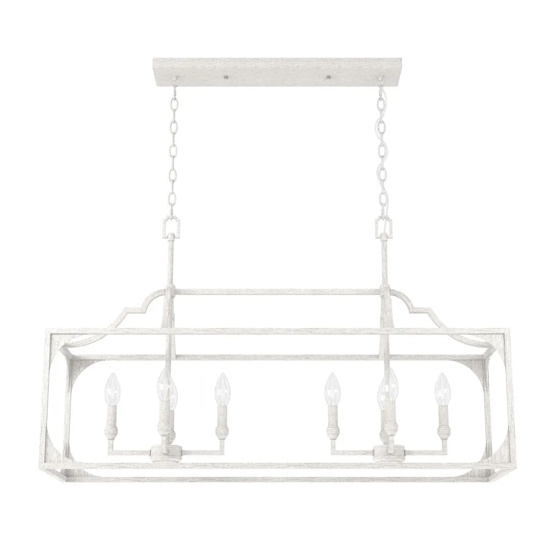 Hunter Highland Hill 8-Light Distressed Gold Traditional Led Bare Bulb Chandelier, photo 2 of 10