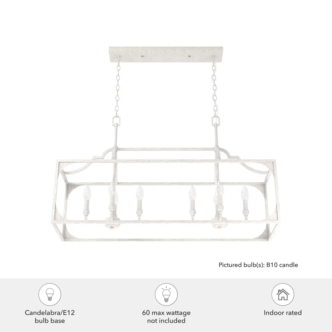 Hunter Highland Hill 8-Light Distressed Gold Traditional Led Bare Bulb Chandelier, photo 5 of 10
