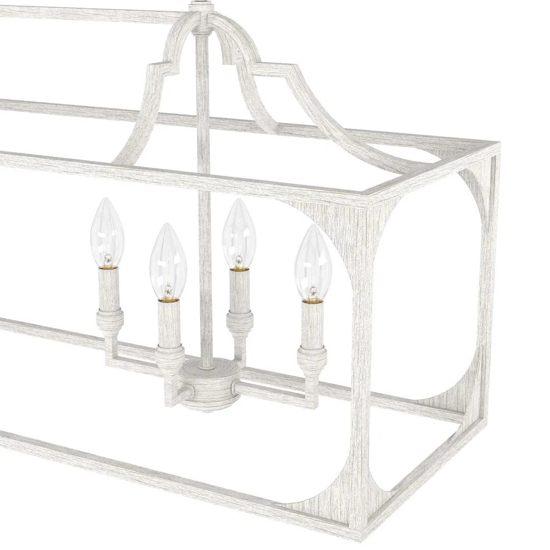 Hunter Highland Hill 8-Light Distressed Gold Traditional Led Bare Bulb Chandelier, photo 7 of 10