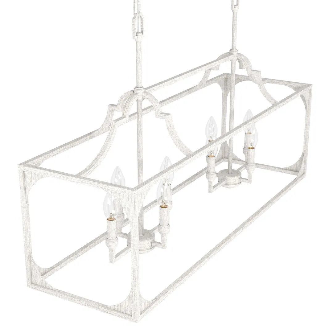 Hunter Highland Hill 8-Light Distressed Gold Traditional Led Bare Bulb Chandelier, photo 8 of 10
