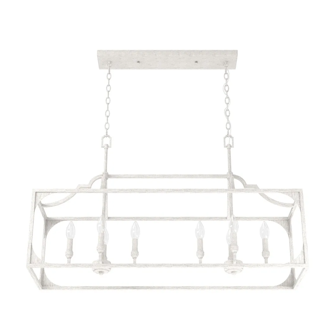 Hunter Highland Hill 8-Light Distressed Gold Traditional Led Bare Bulb Chandelier, photo 9 of 10