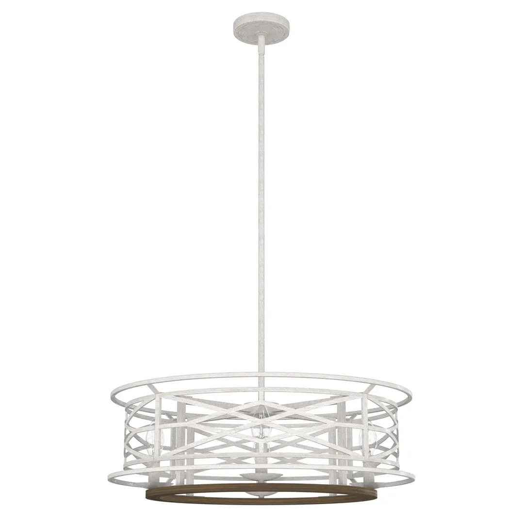 Hunter Langwood 4-Light Matte White Transitional Led Bare Bulb Chandelier, photo 2 of 8