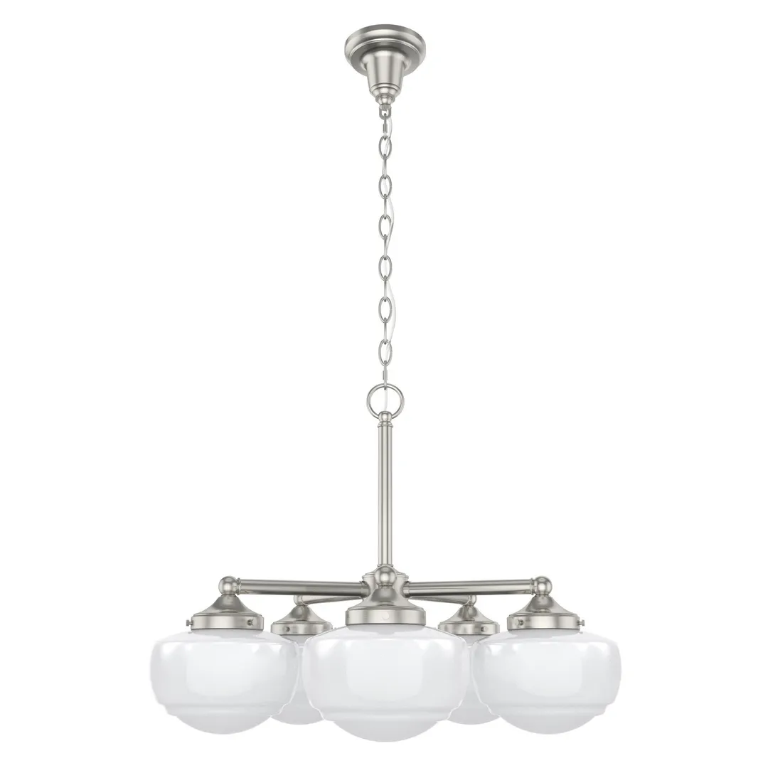 Hunter Saddle Creek 5-Light Brushed Nickel Transitional Led Chandelier, photo 2 of 9