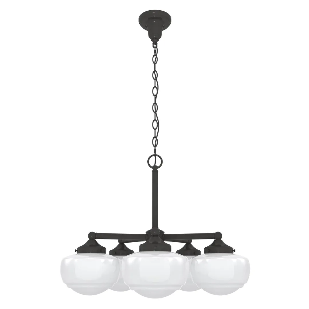 Hunter Saddle Creek 5-Light Satin Bronze Transitional Led Chandelier, photo 2 of 9