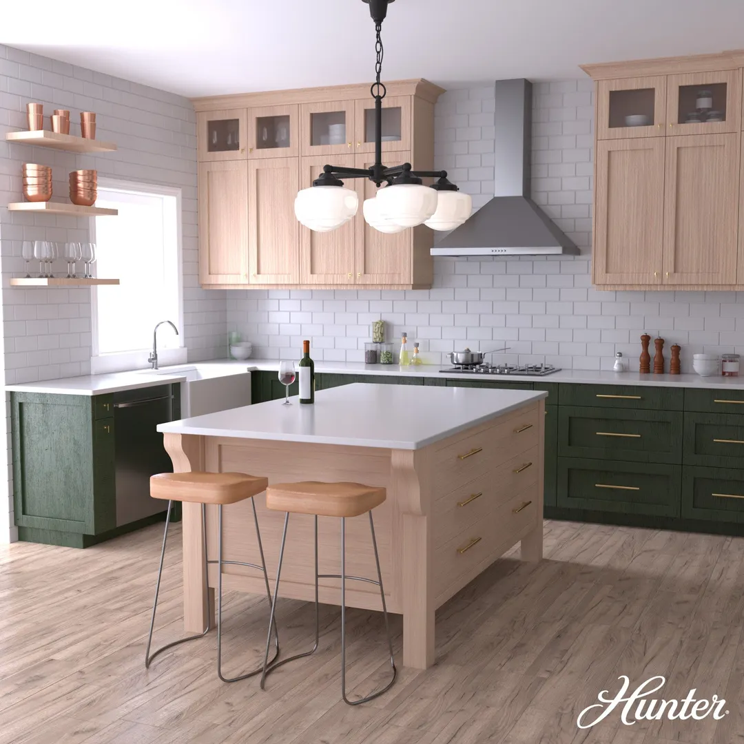 Hunter Saddle Creek 5-Light Satin Bronze Transitional Led Chandelier, photo 3 of 9
