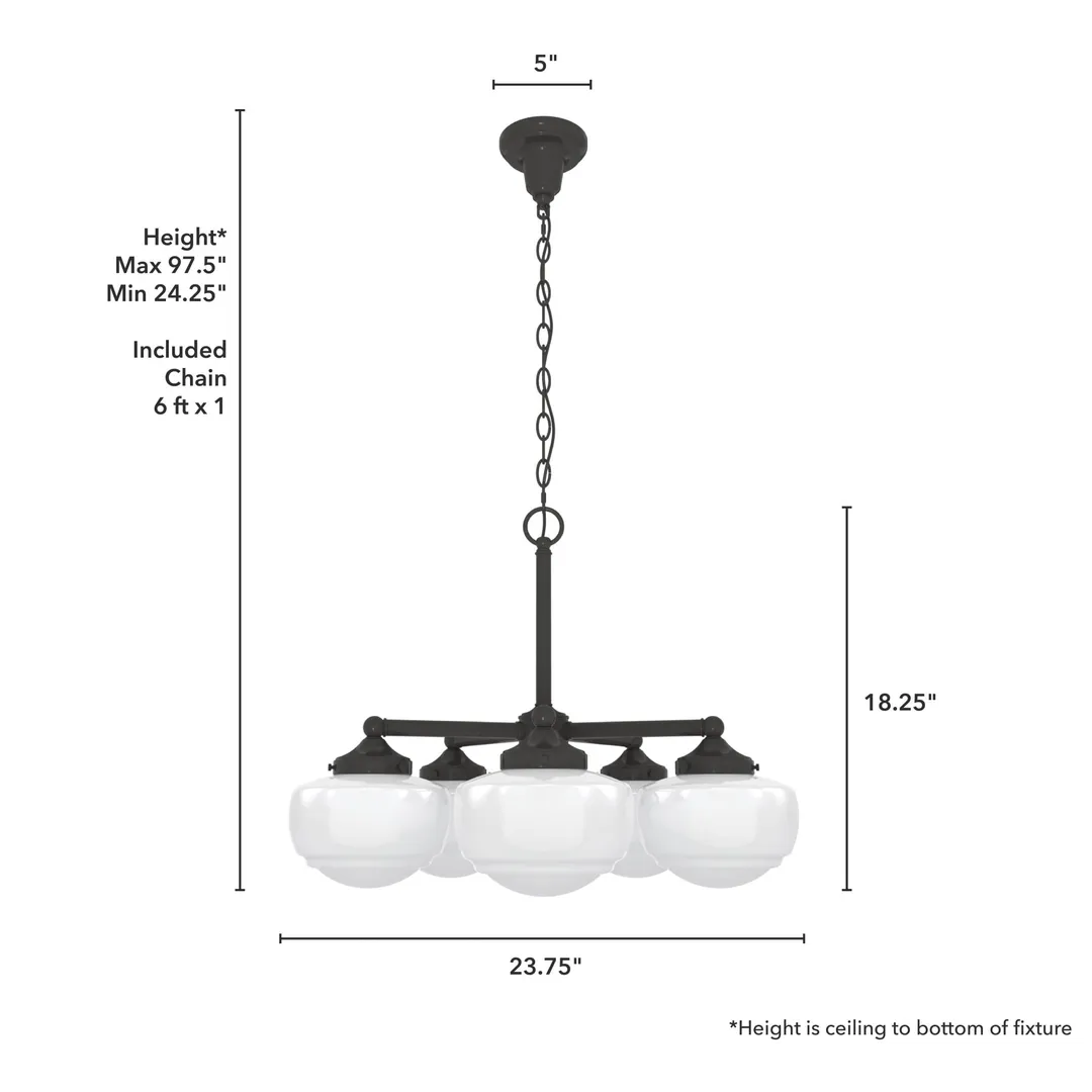 Hunter Saddle Creek 5-Light Satin Bronze Transitional Led Chandelier, photo 4 of 9