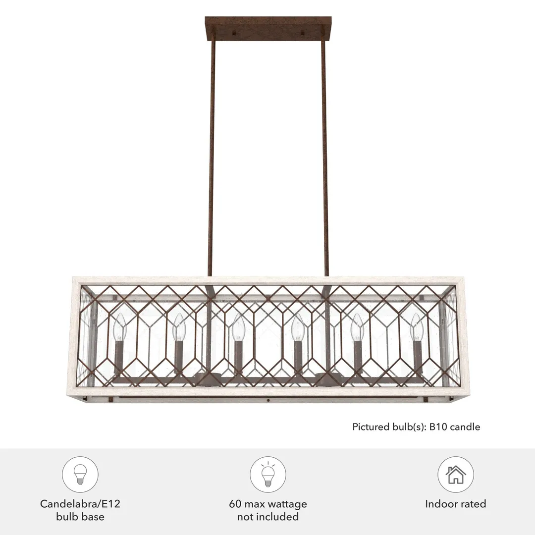 Hunter Chevron 8-Light Distressed Brown Modern/Contemporary Led Chandelier, photo 5 of 11